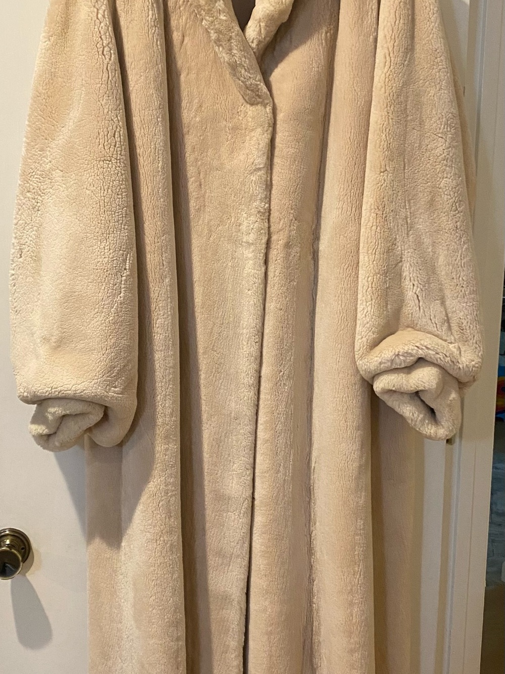 Stunning Bisque Sheared Beaver full length coat One Size